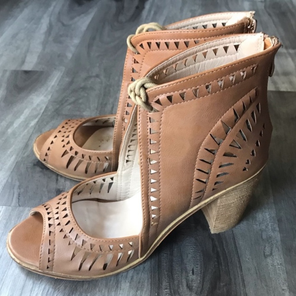 Brown heels lace up